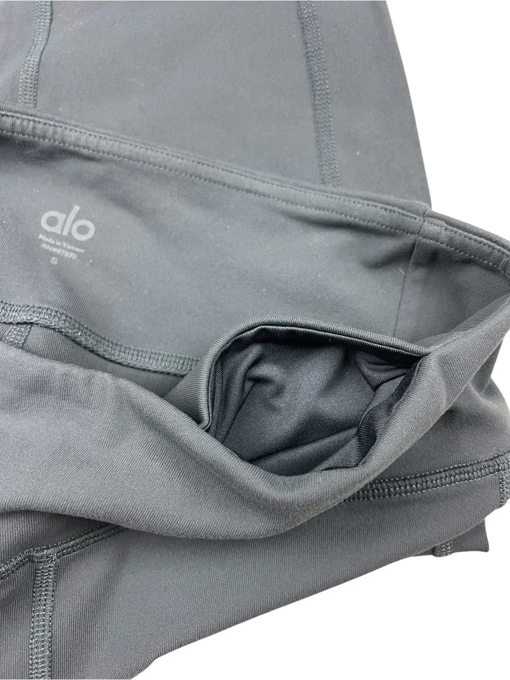 Alo Yoga Leggings Womens Small Gray Moto Mesh Panel contrast Compression Gym